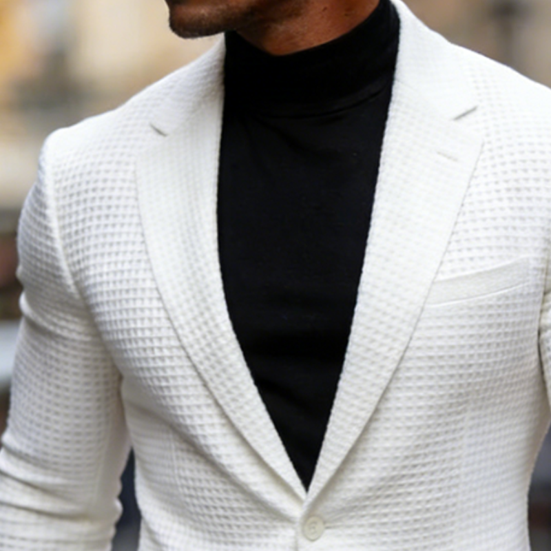 Men's Retro Casual Solid Color Waffle Blazer MTA2318L0TO