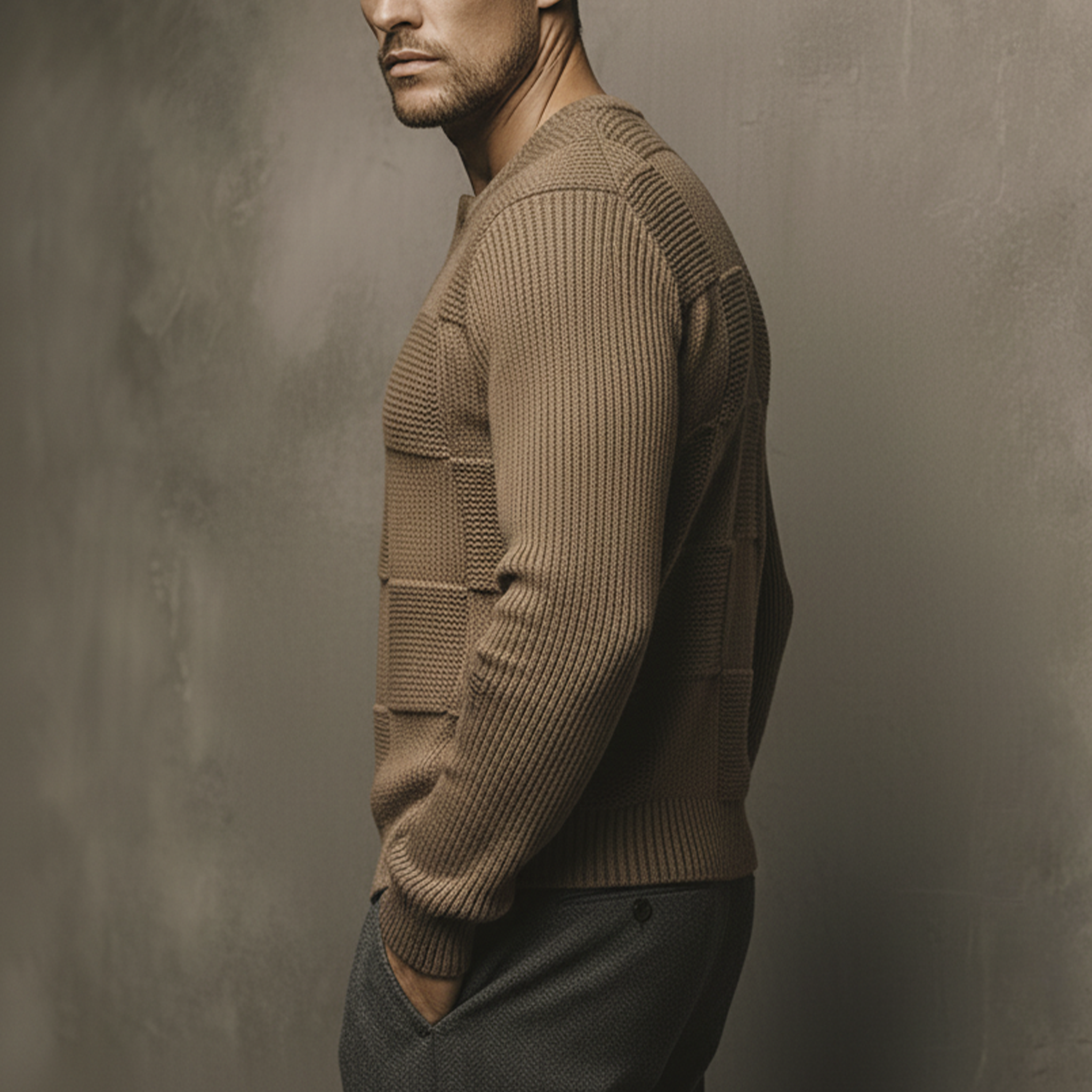 Men's Classic Casual Henry Slim Fit Sweater MTA1494K1K