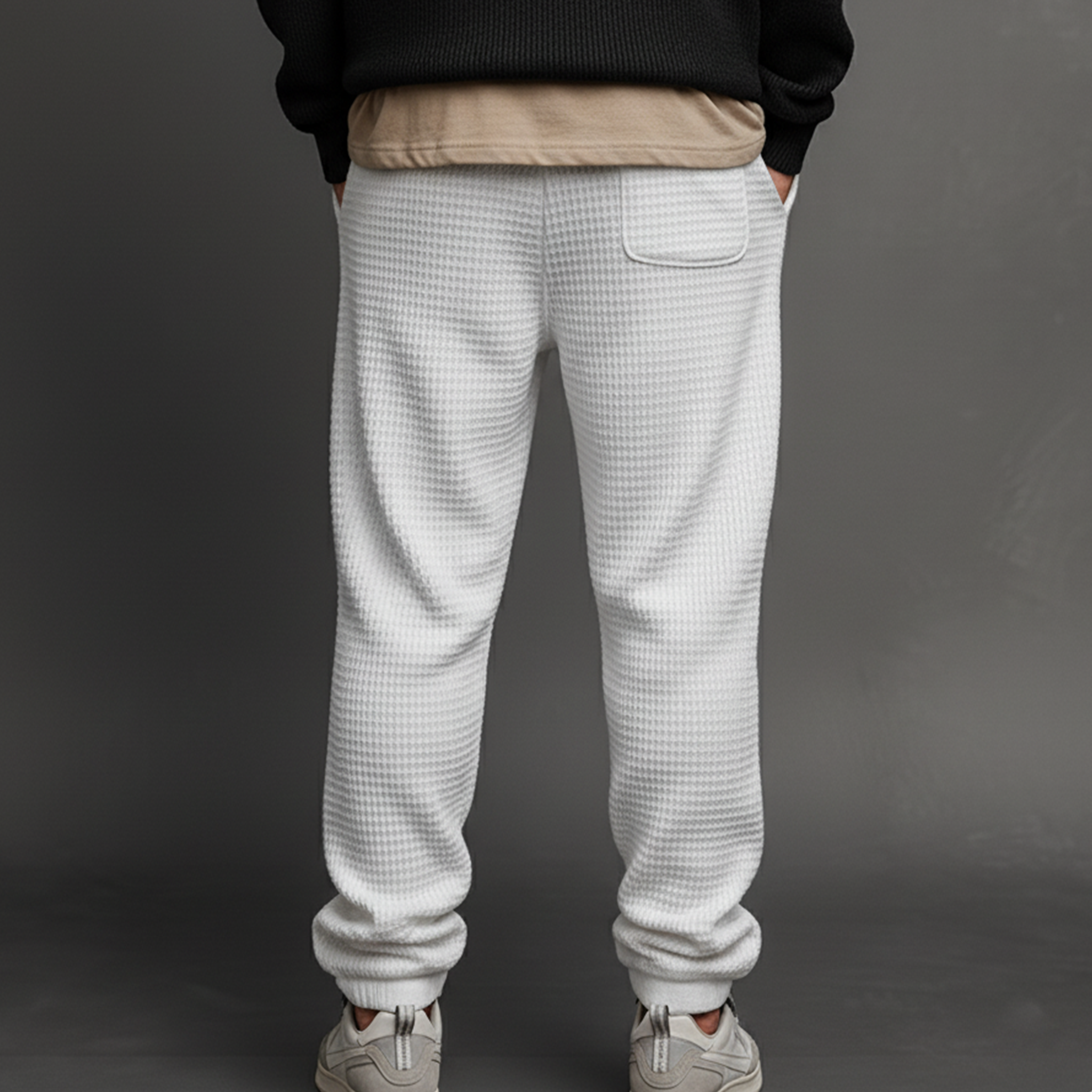 Men's Classic Casual Waffle Elastic Waist Pants MTA2499J2K