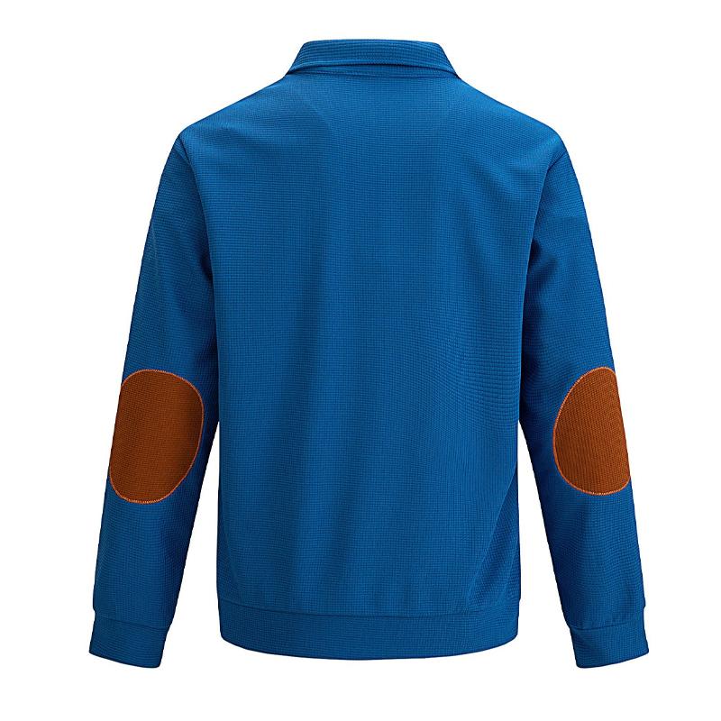Felpa da uomo casual con colletto rialzato e motivo waffle 48501658X