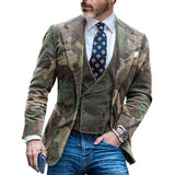 Men's Vintage Camouflage Single Breasted Blazer 91672881X
