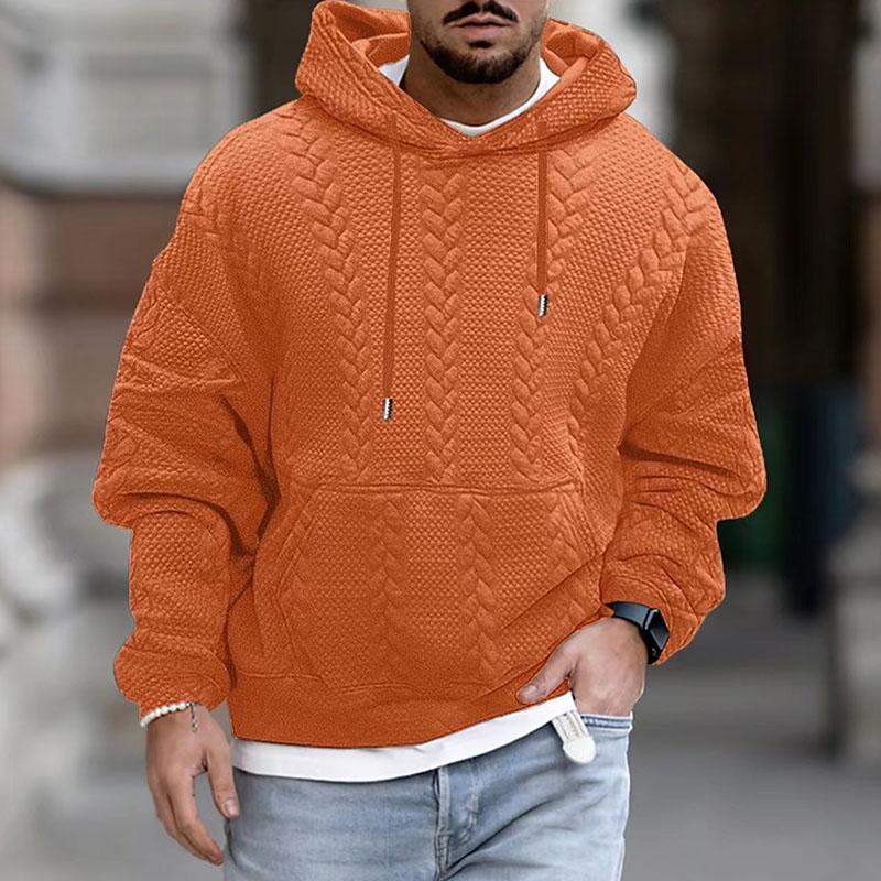 Sudadera con capucha de manga larga con bolsillo tipo canguro y estampado informal para hombre 49295112M