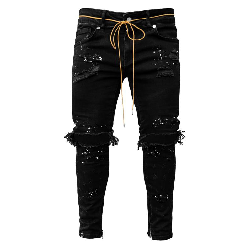 Herre slim fit, revnede skinny jeans 55776731U
