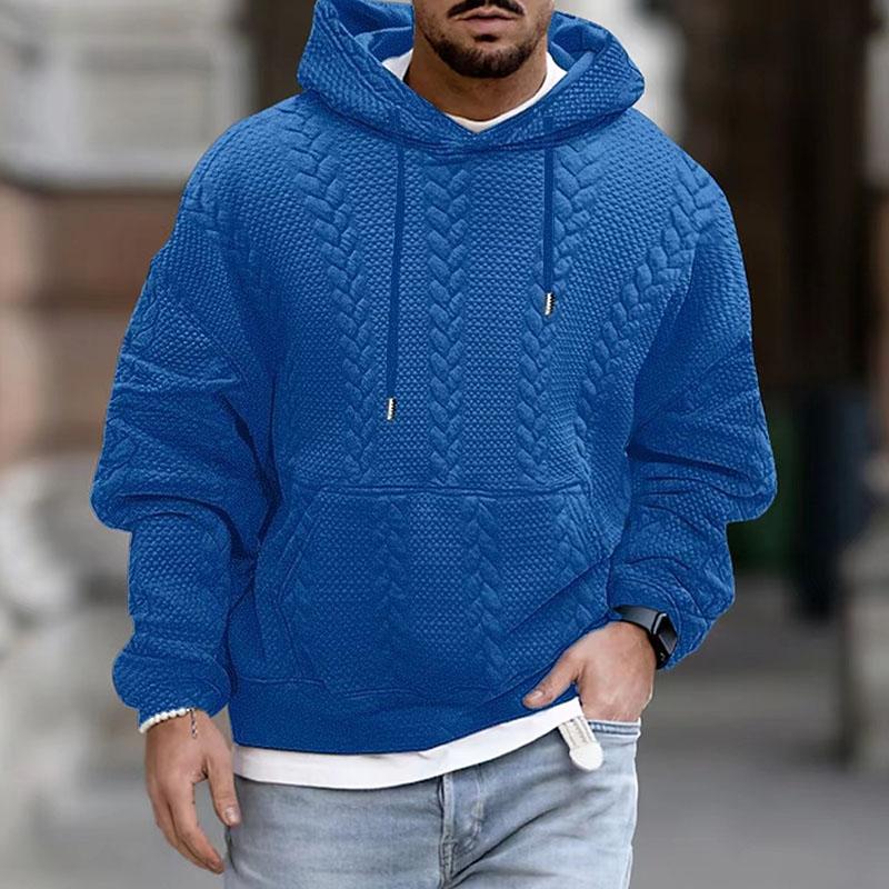 Sudadera con capucha de manga larga con bolsillo tipo canguro y estampado informal para hombre 49295112M