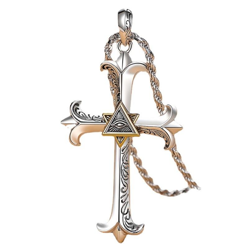 Vintage Evil Eye Cross Necklace 61220983TO