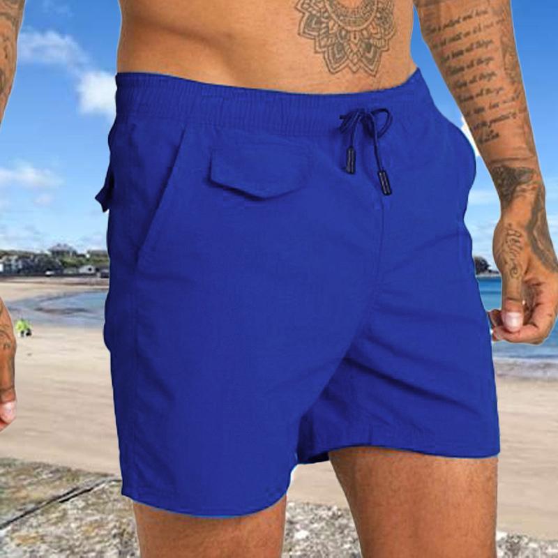 Pantalones cortos deportivos impermeables de secado rápido de color sólido para hombre 36346846Y