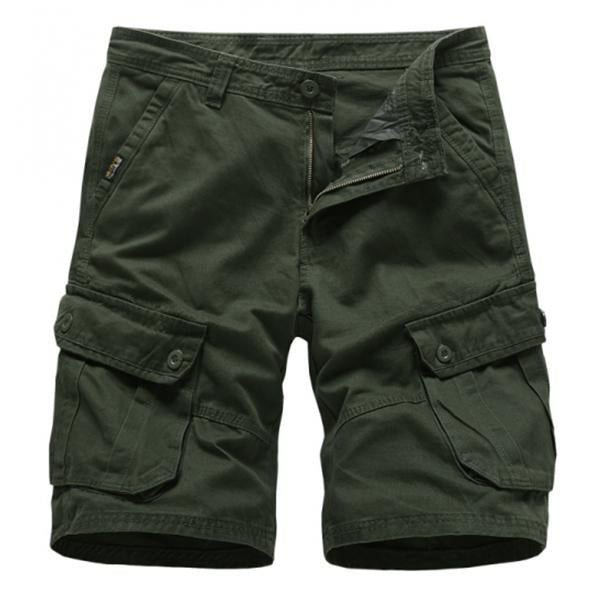 Short cargo multi-poches en coton pour homme, couleur unie, été 51006066M