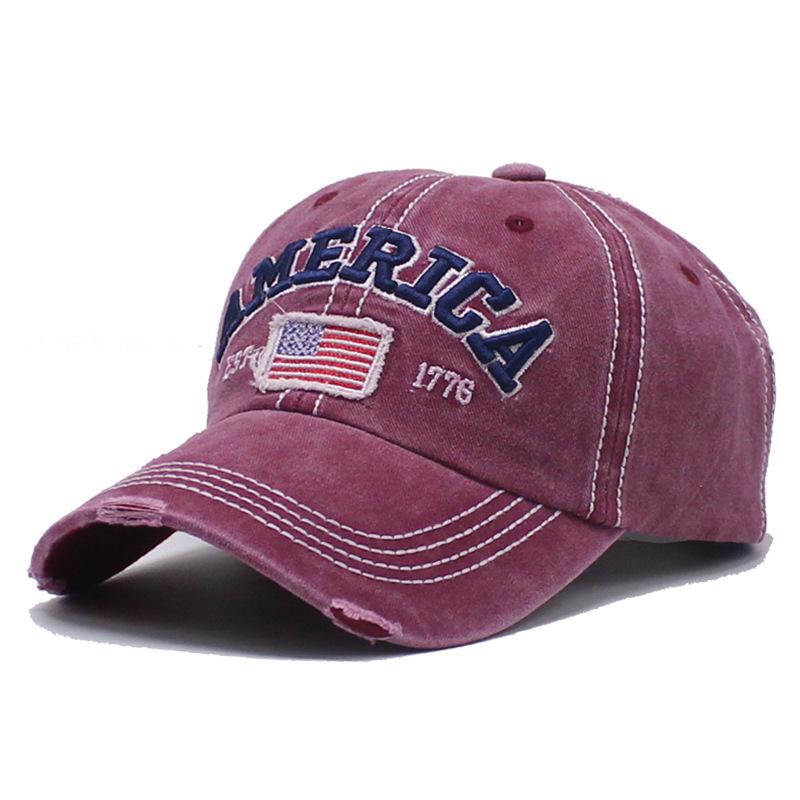 Gorra de béisbol casual con letras de la bandera americana para hombre 67410497K