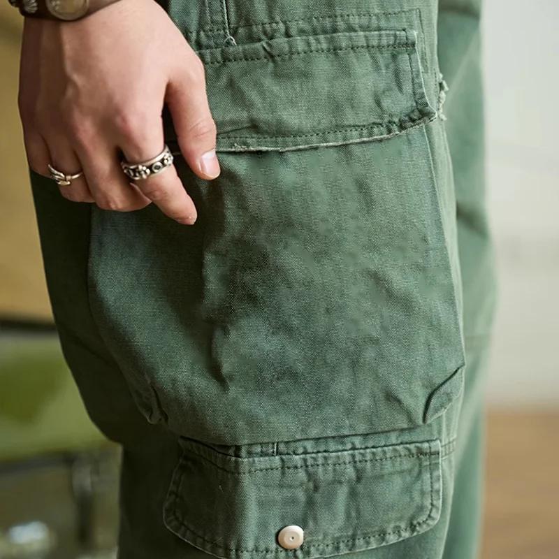 Vintage ensfargede Cargobukser med flere lommer 64054002Y