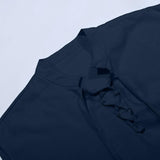 Men's Solid Color Linen Vest Shirt Lace-up Two-piece Set 69743538X