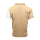 Men's Contrast Color Short Sleeve Breathable Casual Beach Shirt 30860320X