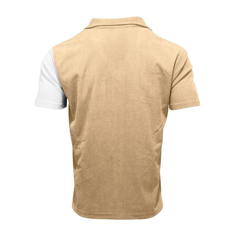Men's Contrast Color Short Sleeve Breathable Casual Beach Shirt 30860320X