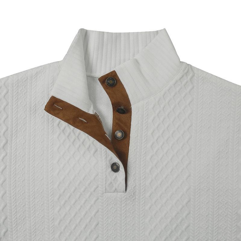 Felpa pullover in maglia jacquard a maniche lunghe con colletto alto da uomo 84101852X