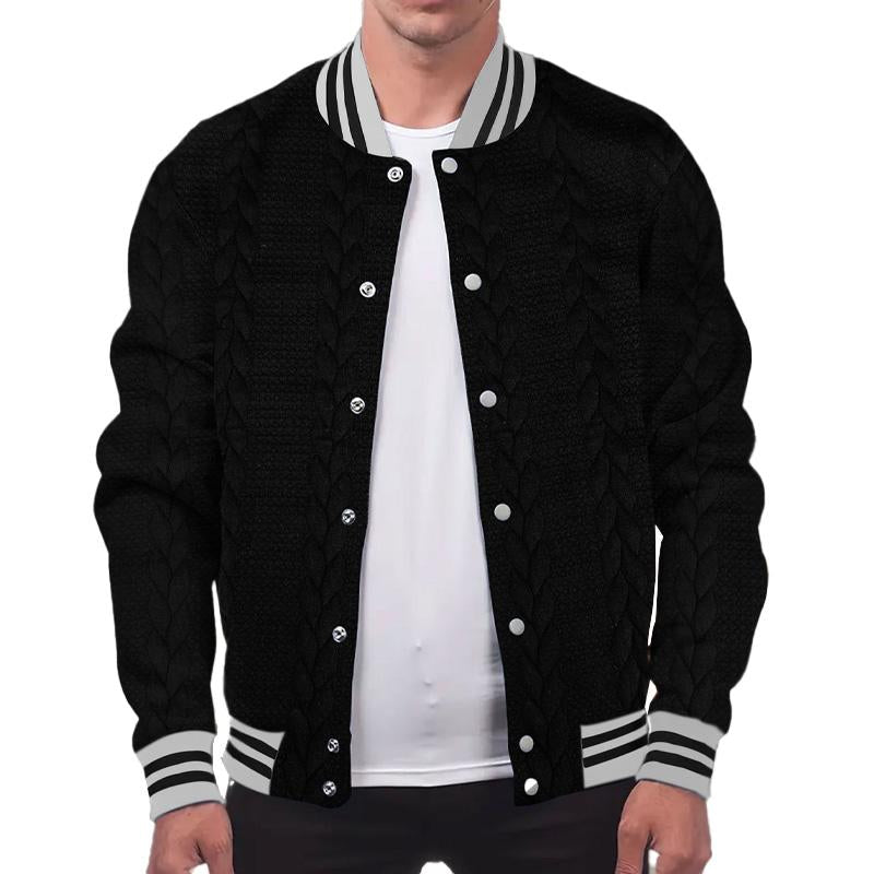Chaqueta de béisbol informal de botonadura sencilla para hombre 95897985X