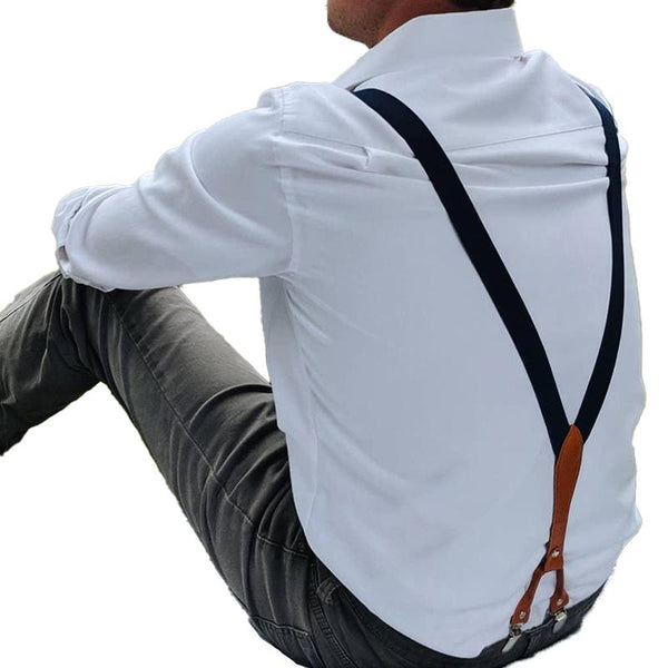 Men's Vintage Solid Color Stretch Suspenders 15606508Y