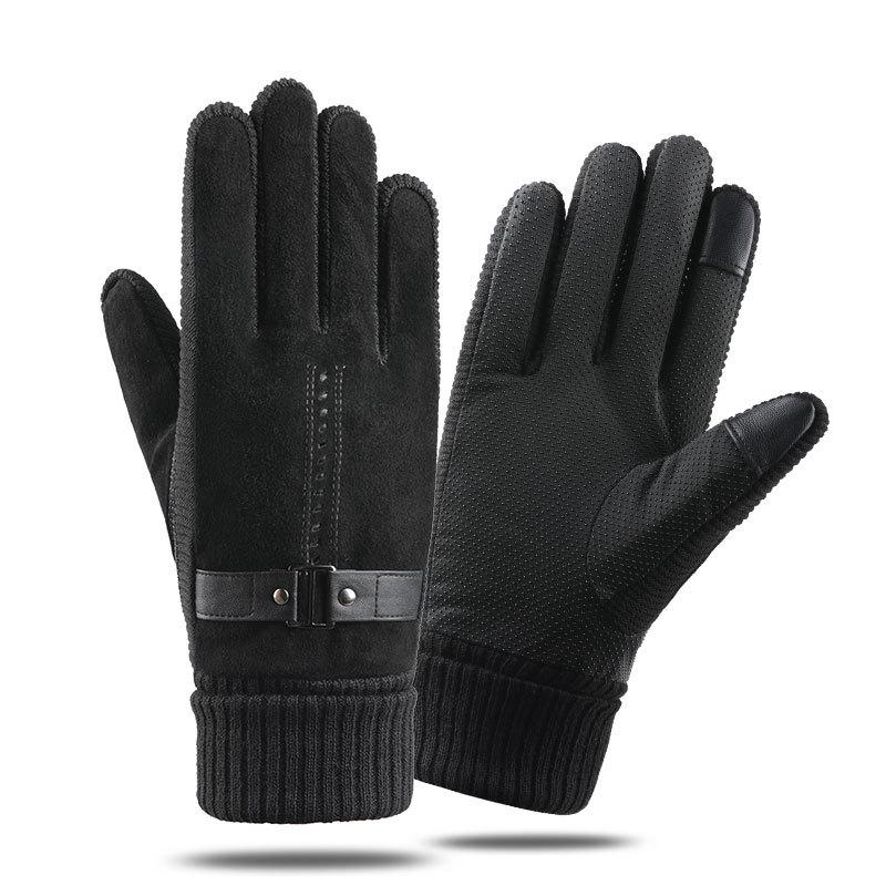 Gants de ski coupe-vent chauds d'hiver pour hommes avec écran tactile 68850759U