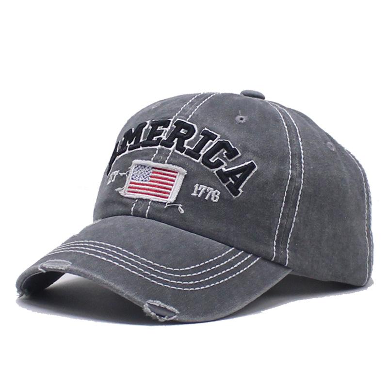 Gorra de béisbol casual con letras de la bandera americana para hombre 67410497K