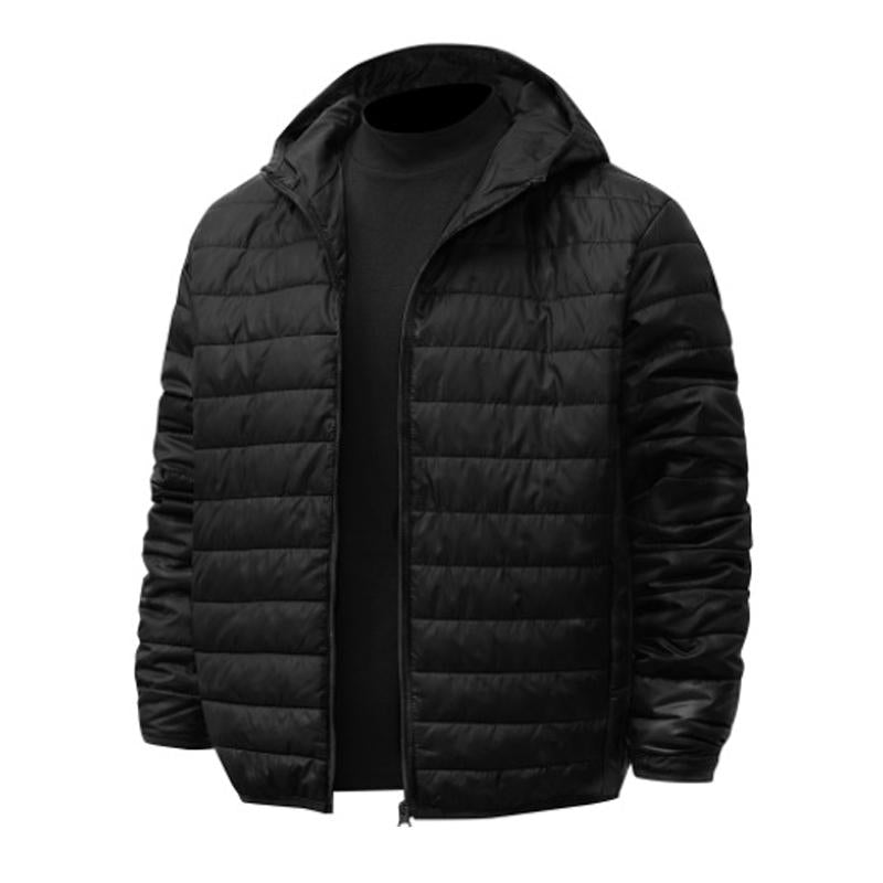 Chaqueta corta de algodón con capucha informal de color liso para hombre 22653239X