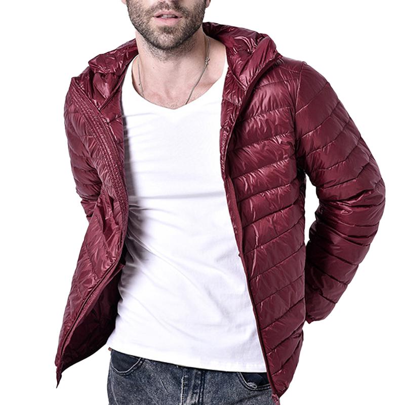 Abrigo de algodón con capucha de color sólido fino para hombre 28822749X