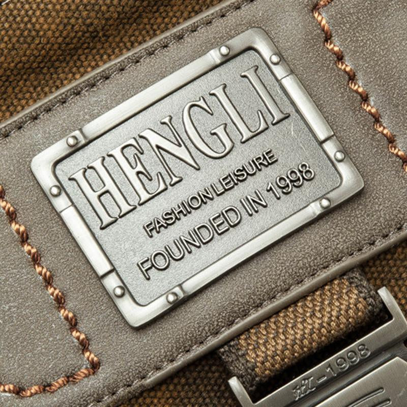Borsa a tracolla portatile in tela retrò da uomo, grande capacità 01198229U