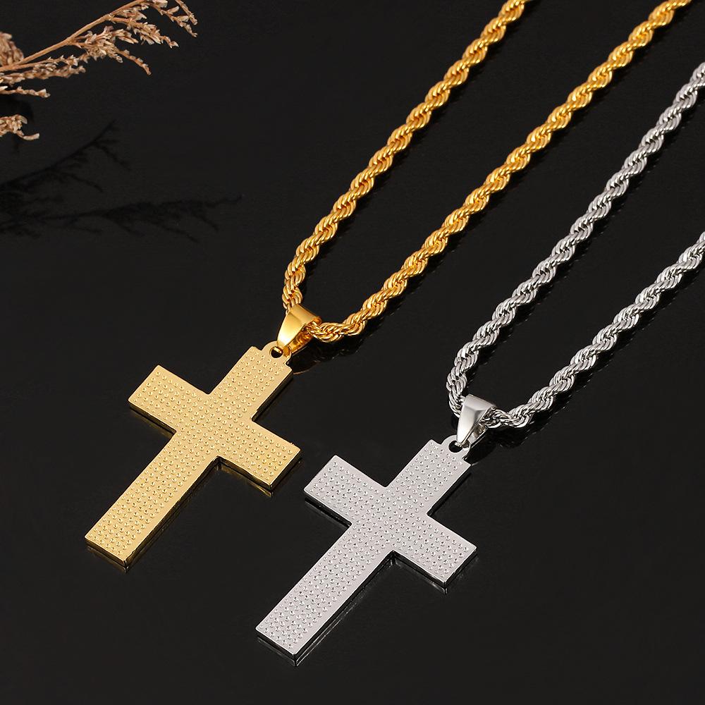 Collana vintage casual con bandiera americana e croce 65735606TO