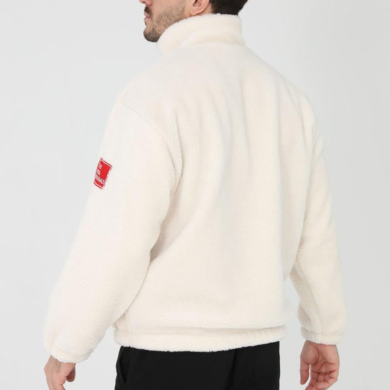 Giacca da uomo in pelle di agnello con colletto in piedi con cerniera in tinta unita 64868037U