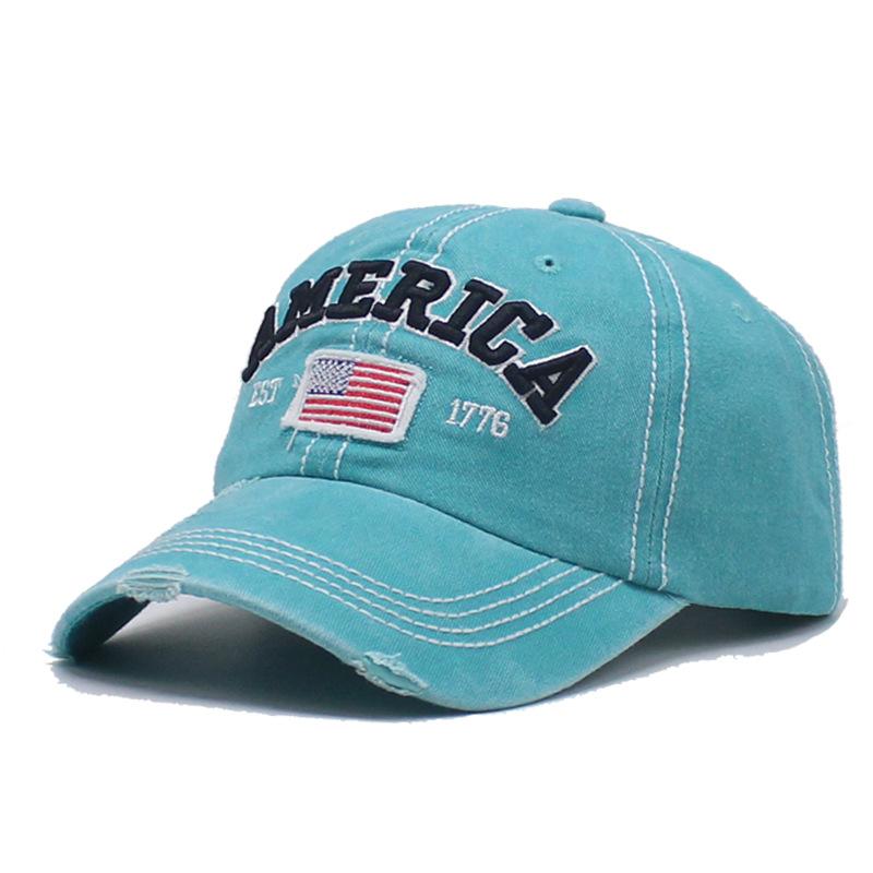 Gorra de béisbol casual con letras de la bandera americana para hombre 67410497K