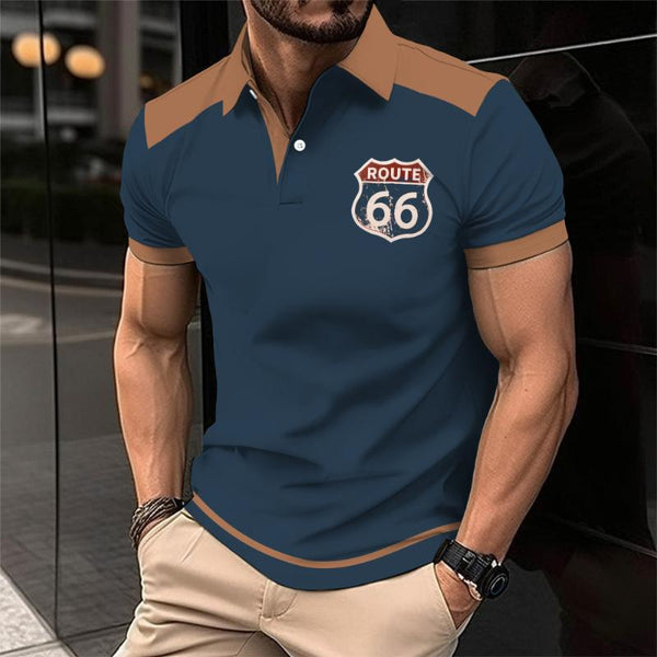 Men's Vintage Liberty Route 66 Polo Shirt 47405266TO