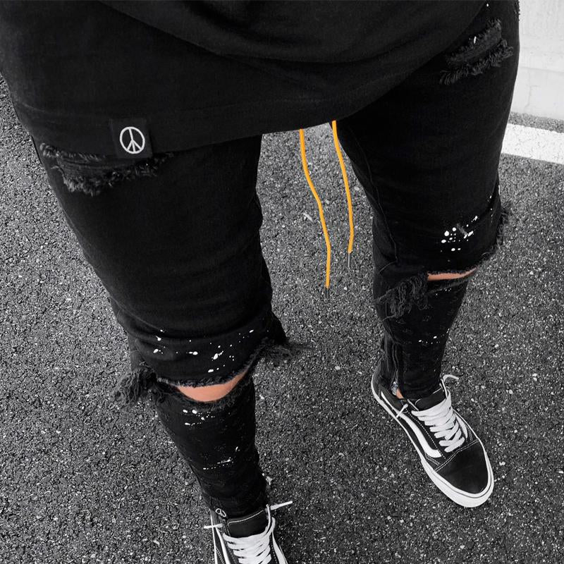 Herre slim fit, revnede skinny jeans 55776731U