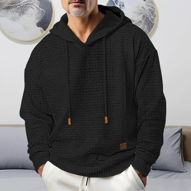 Felpa con cappuccio casual a maniche lunghe tinta unita da uomo 79975121Y