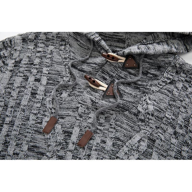 Sweat à capuche en tricot à manches longues pour hommes, coupe slim 29783754U