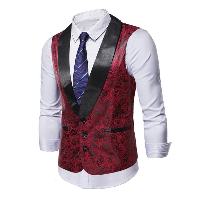 Uomini'S Gilet da abito monopetto vintage con colletto alla frutta verde 57342905Y