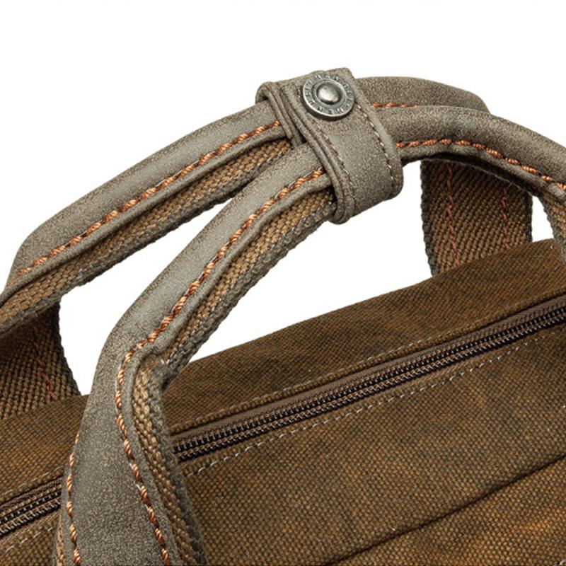 Borsa a tracolla portatile in tela retrò da uomo, grande capacità 01198229U