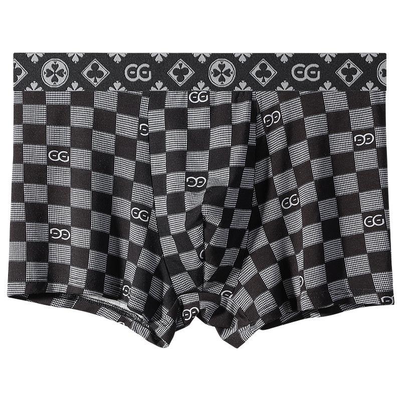 Men's Underwear 4 Pcs Retro Geometric Letters Print Breathable Boxer Briefs Set 57589817Z