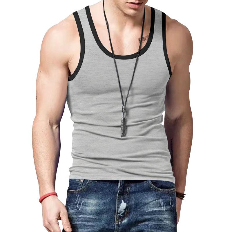 Men's Sports Contrast Color Quick-drying Tank Tops 55267439X