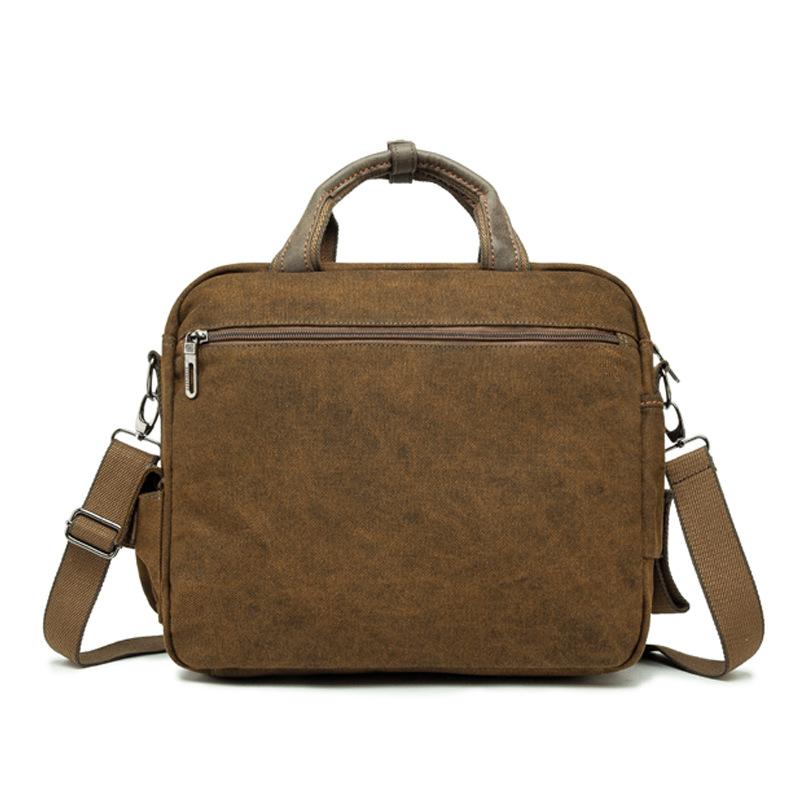 Borsa a tracolla portatile in tela retrò da uomo, grande capacità 01198229U