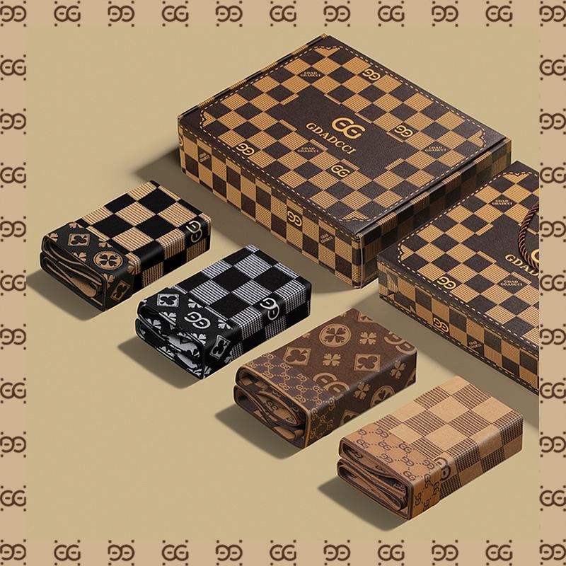 Men's Underwear 4 Pcs Retro Geometric Letters Print Breathable Boxer Briefs Set 57589817Z