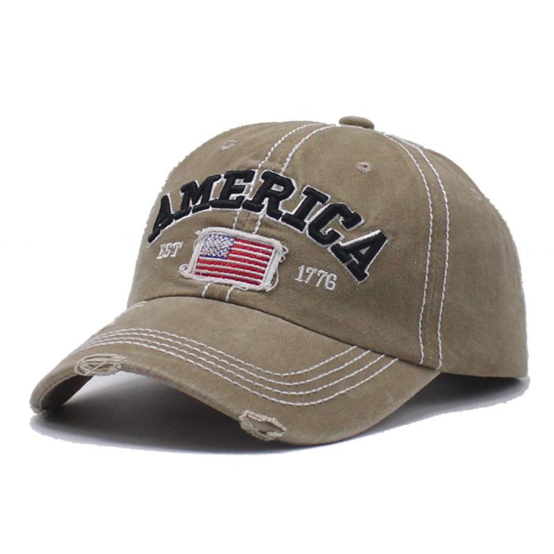 Gorra de béisbol casual con letras de la bandera americana para hombre 67410497K