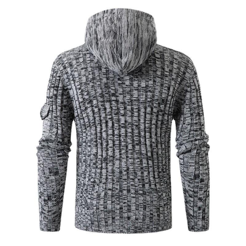 Sweat à capuche en tricot à manches longues pour hommes, coupe slim 29783754U