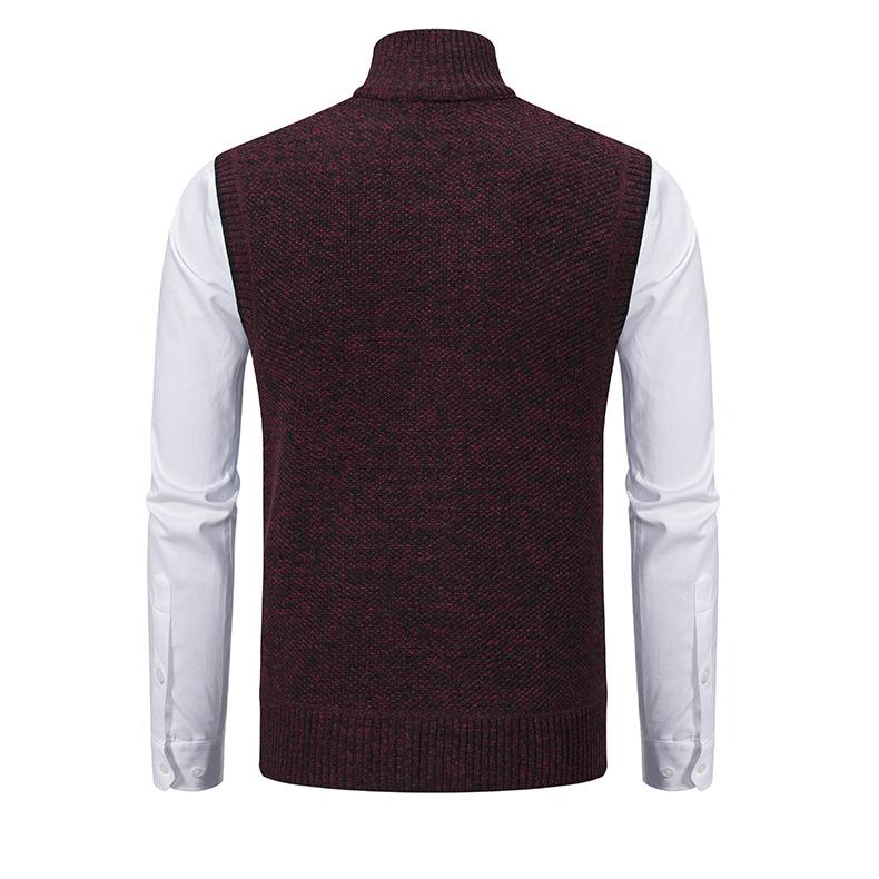 Men's Stand Collar Sleeveless Knitted Fleece Vest (without shirt)07402474X