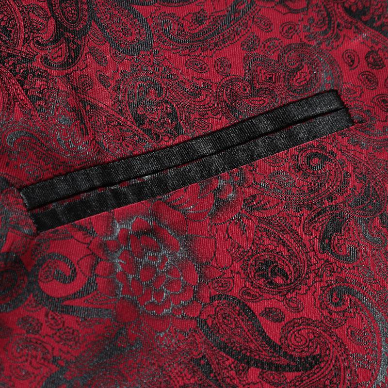 Uomini'S Gilet da abito monopetto vintage con colletto alla frutta verde 57342905Y