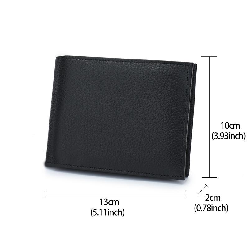 Cartera de cuero genuino para hombre con ranuras para múltiples tarjetas y gran capacidad de piel de vaca de primera capa 86670176U