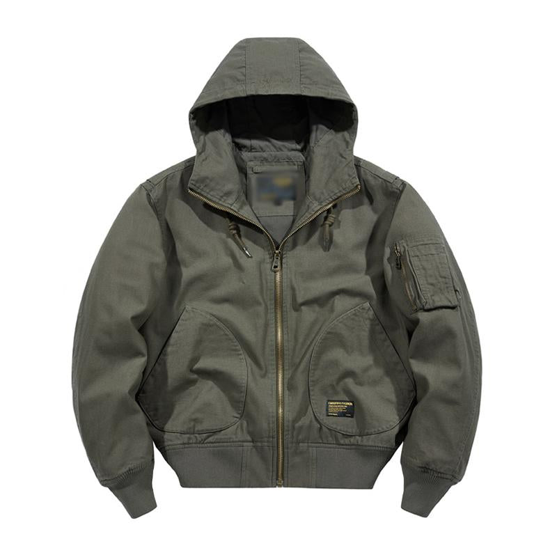 Giubbotto bomber con cappuccio e cerniera in cotone casual da uomo 46526964M