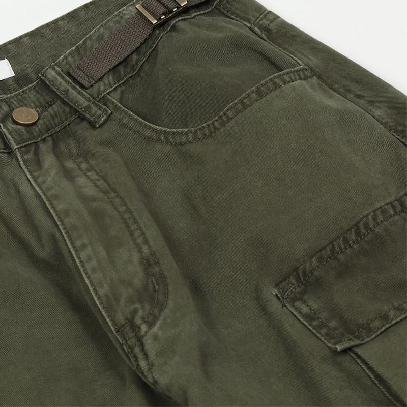 Pantalón cargo vintage vintage deslavado, recto y con múltiples bolsillos para hombre 26247555M