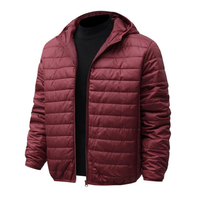 Giacca corta in cotone con cappuccio casual tinta unita da uomo 22653239X