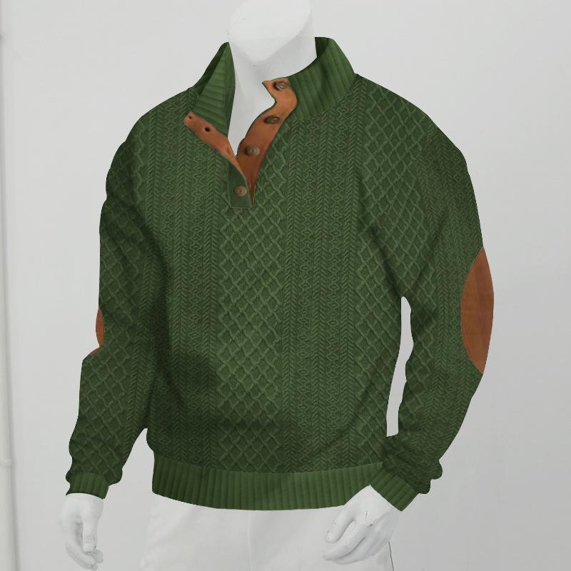 Felpa pullover in maglia jacquard a maniche lunghe con colletto alto da uomo 84101852X