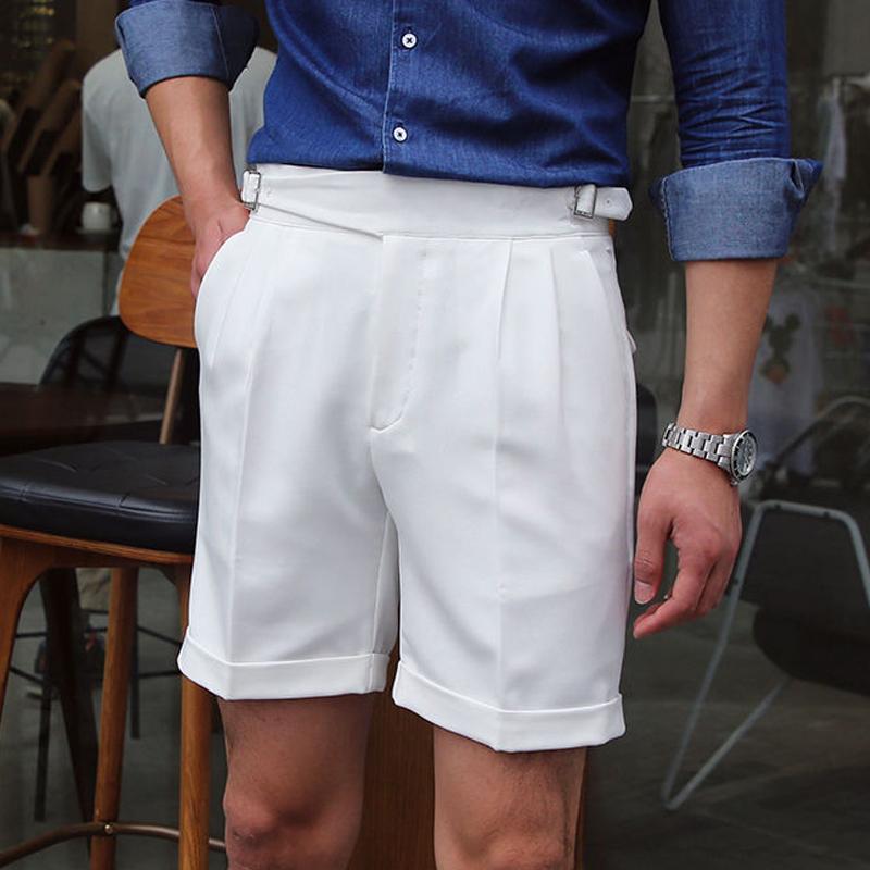 Men's Vintage Solid Color Gurkha Pants Shorts 93420402Y