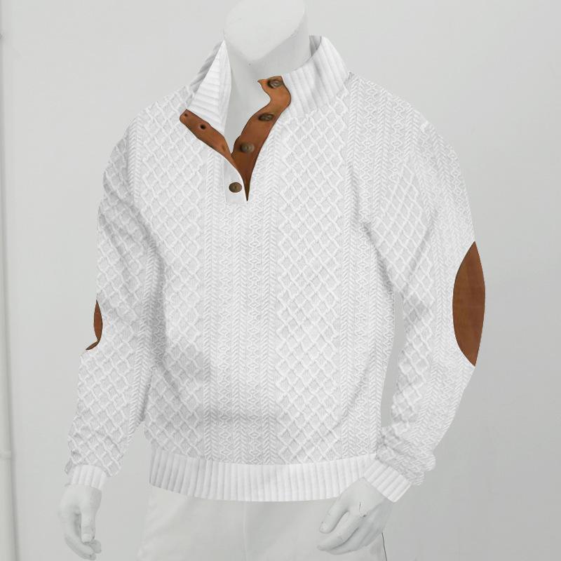 Felpa pullover in maglia jacquard a maniche lunghe con colletto alto da uomo 84101852X