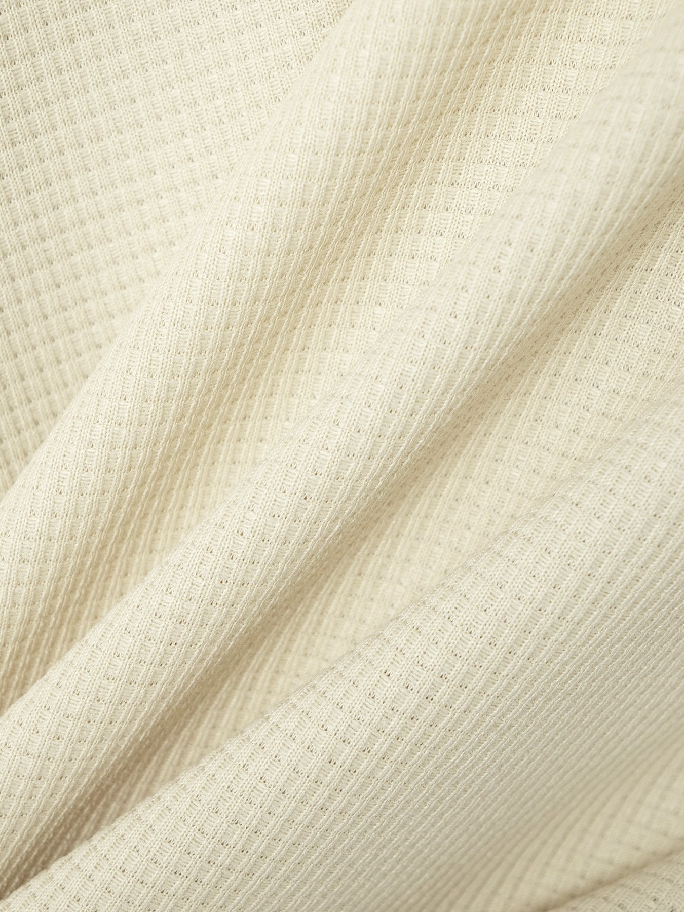 Pantaloni a maniche lunghe Henley a nido d'ape tinta unita da uomo 12318633Y
