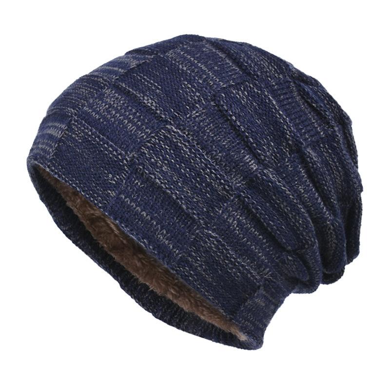 Cappello da uomo in maglia di lana spessa e velluto 16916271U